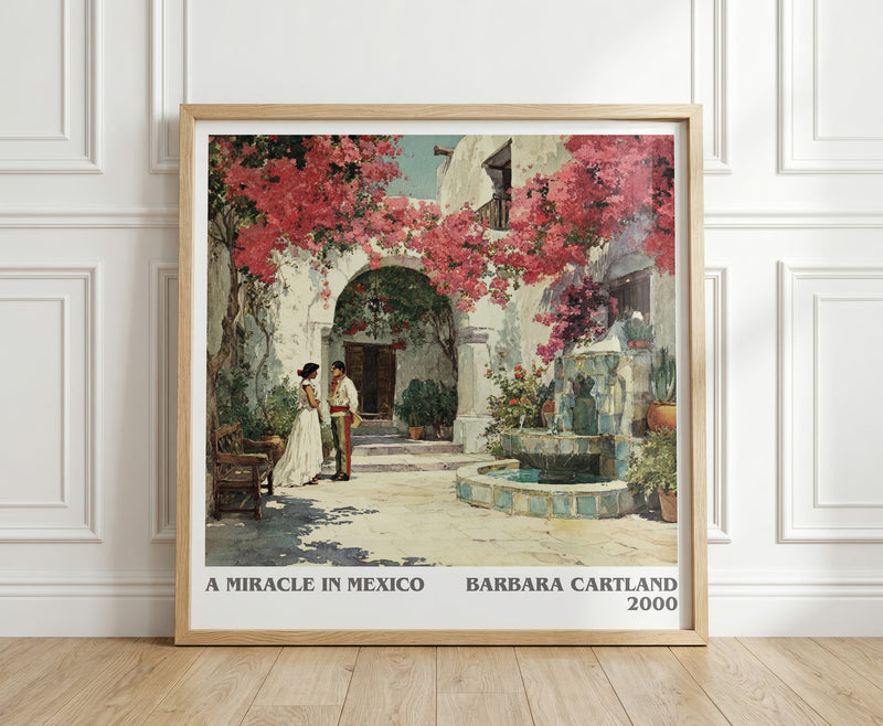 A Miracle in Mexico literary print in frame leaning in hallway – childrens wall art