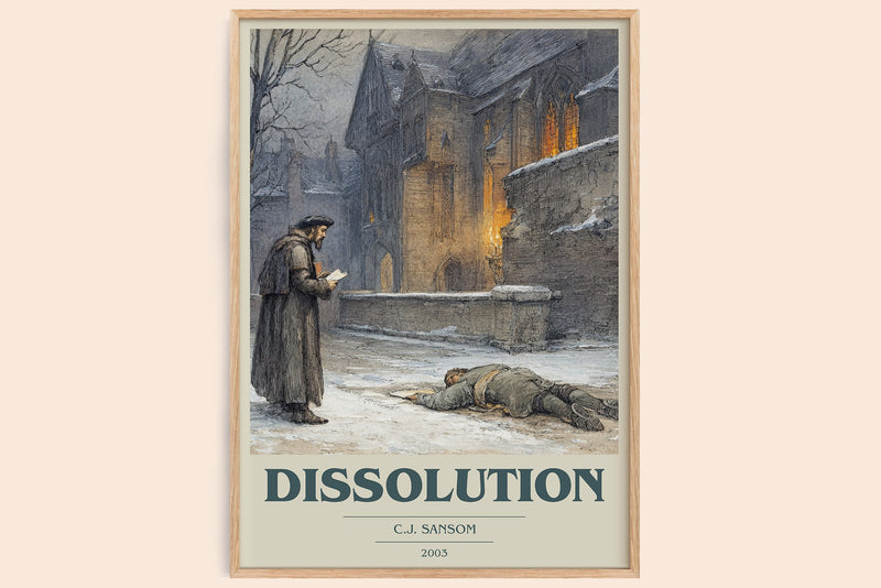 Dissolution Book Cover Poster by C.J. Sansom (Modern Minimalist style)