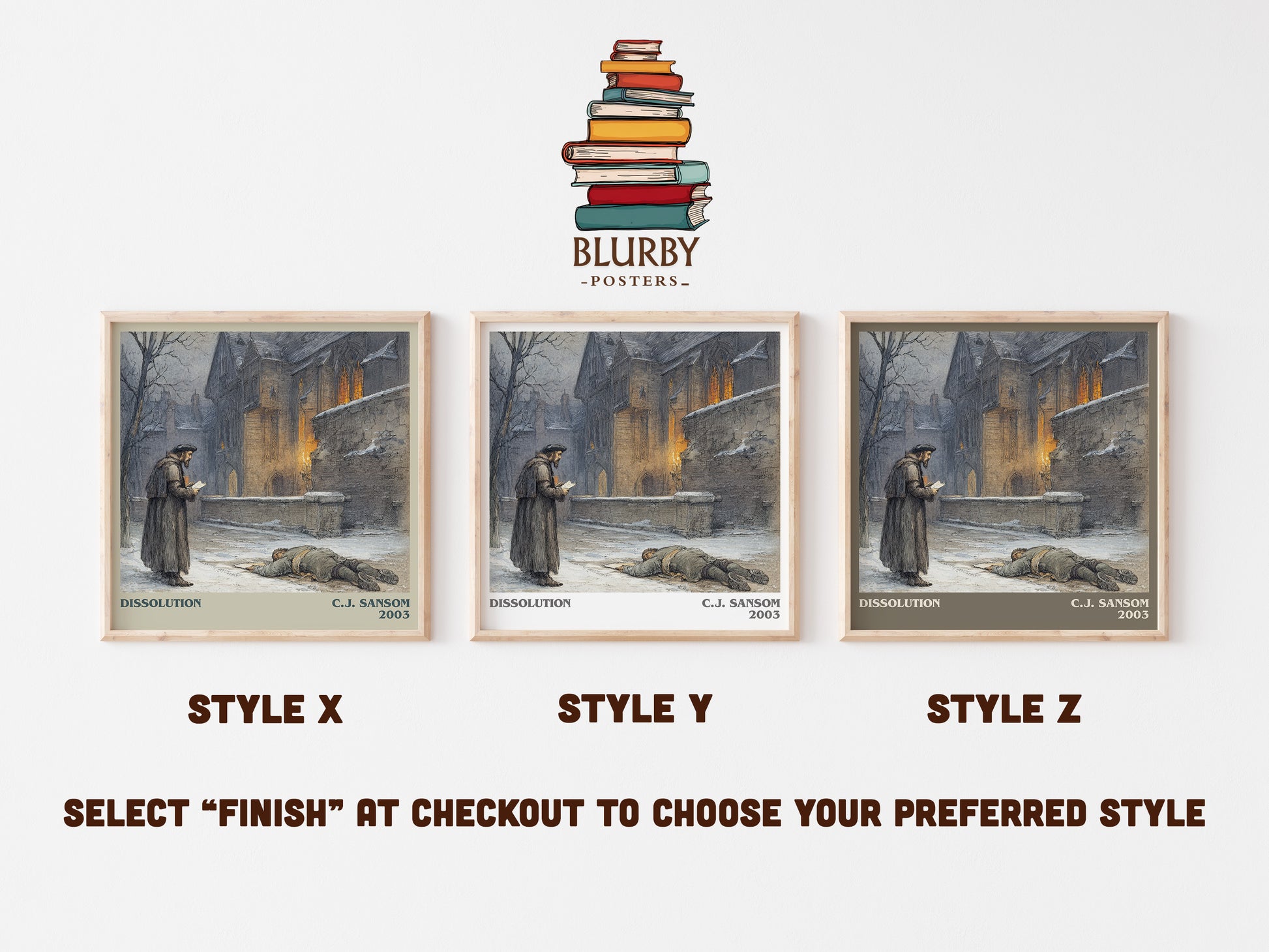 Dissolution literary art print colour and style options – C.J. Sansom book art