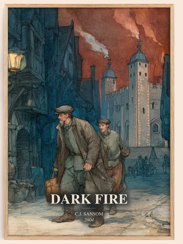 Dark Fire Book Watercolour Illustration by C.J. Sansom