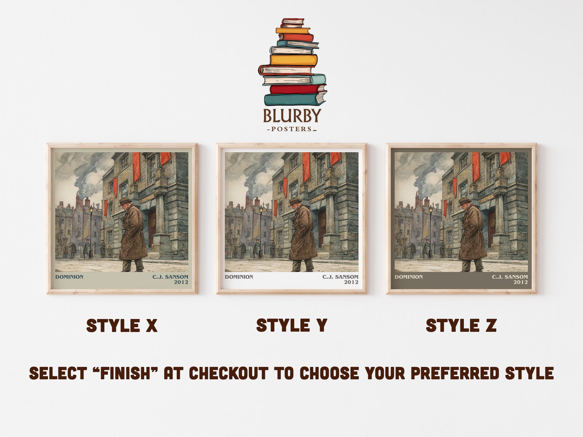 Dominion literary art print colour and style options – C. J. Sansom book art