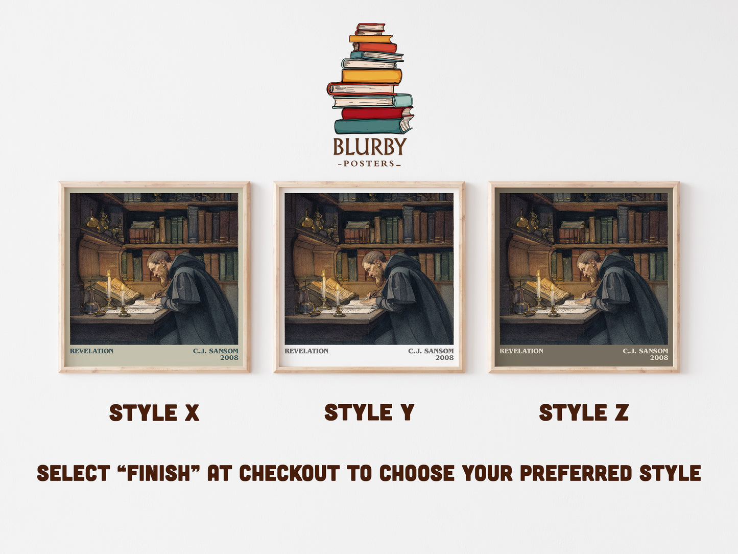 Revelation literary art print colour and style options – C.J. Sansom book art