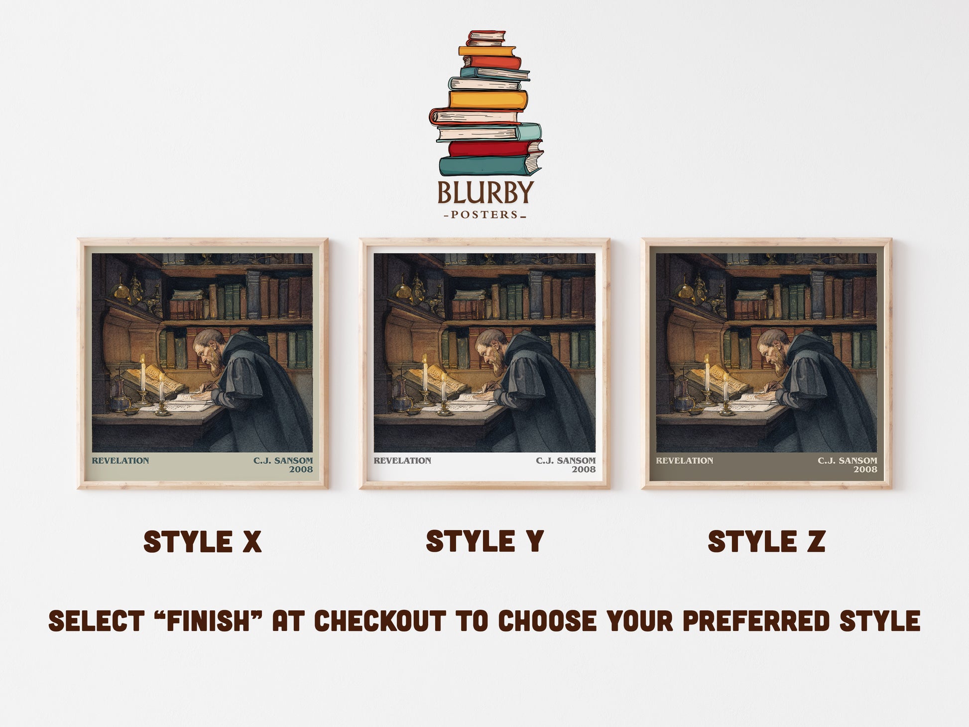 Revelation literary art print colour and style options – C.J. Sansom book art