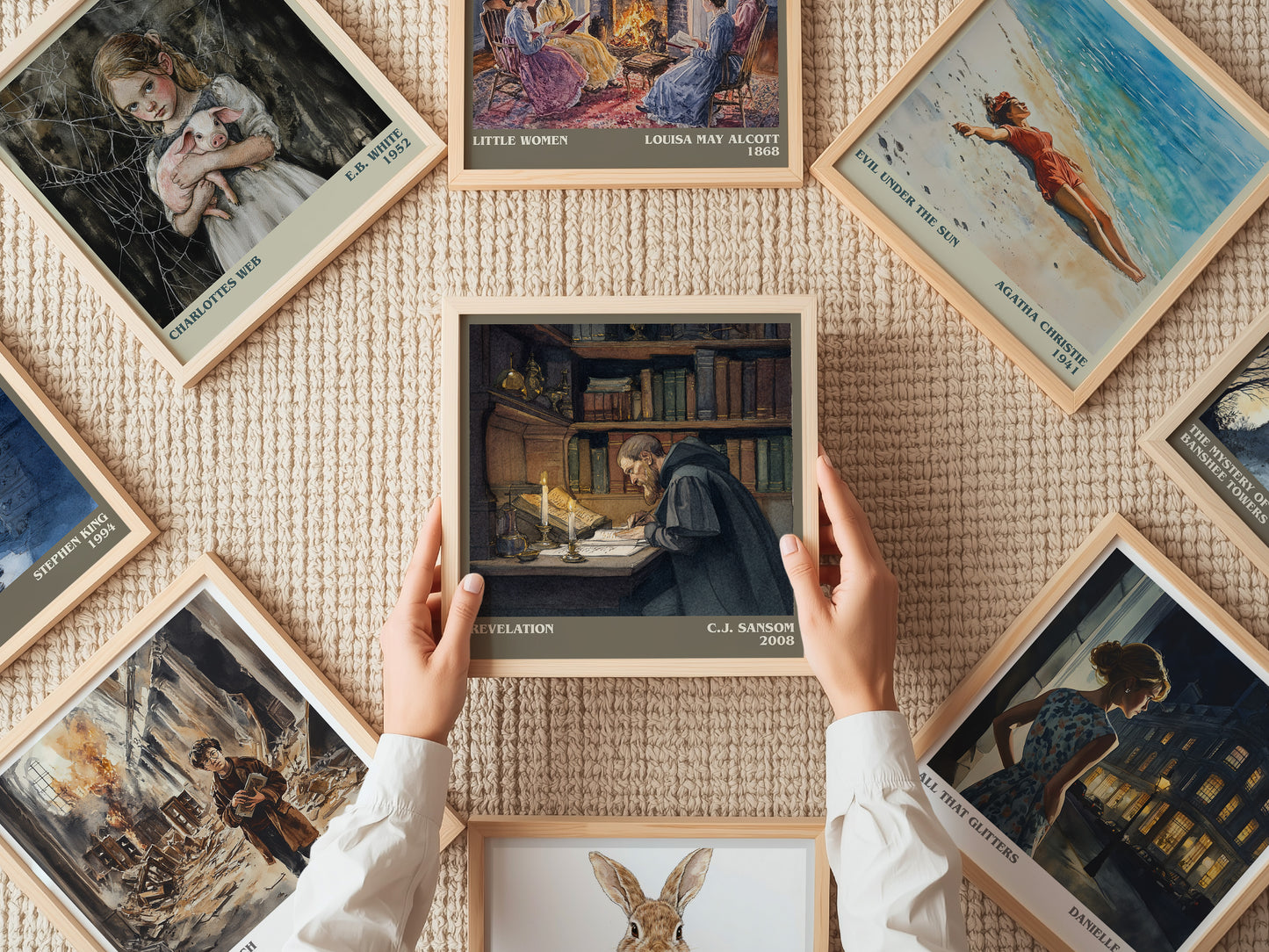 Revelation literary print on bookshelf – C.J. Sansom fan gift
