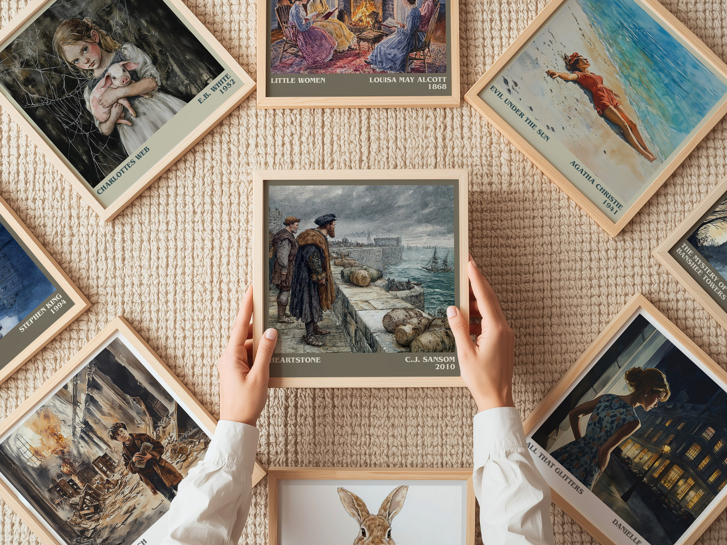 Heartstone literary print on bookshelf – C.J. Sansom fan gift