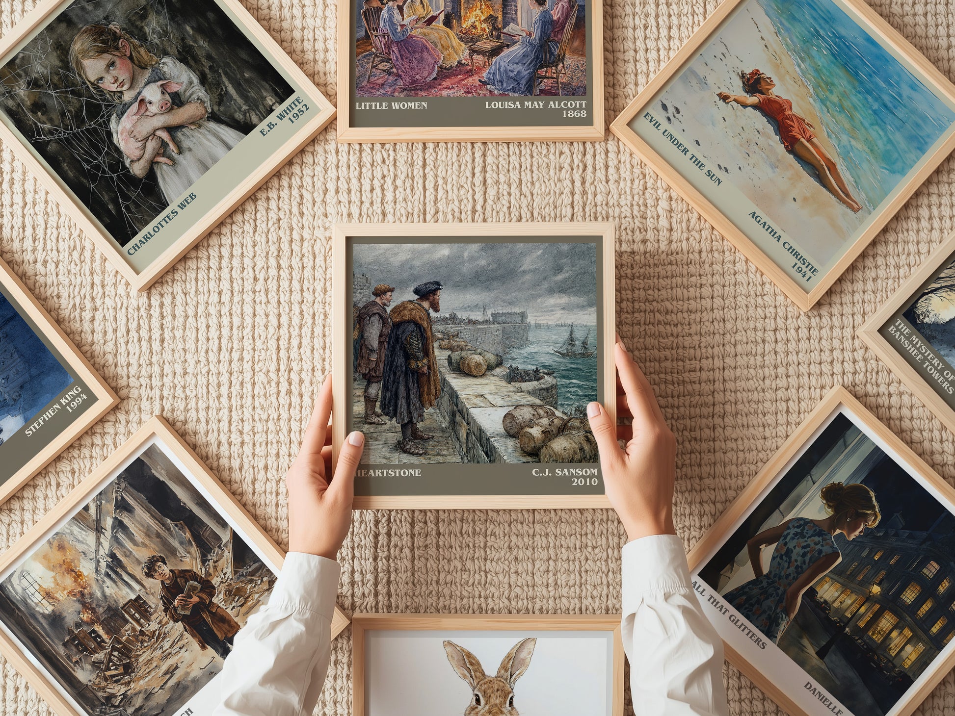 Heartstone literary print on bookshelf – C.J. Sansom fan gift
