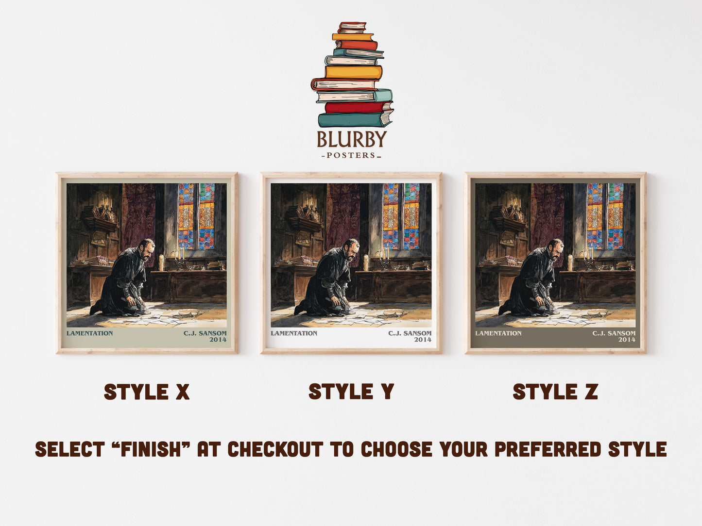 Lamentation literary art print colour and style options – C.J. Sansom book art