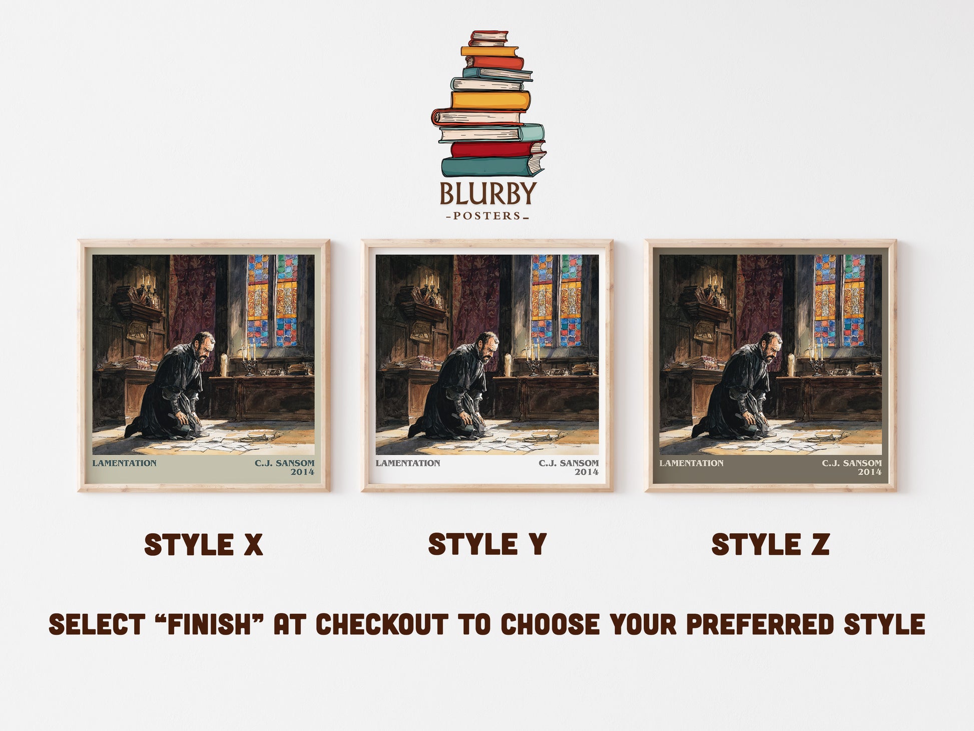 Lamentation literary art print colour and style options – C.J. Sansom book art