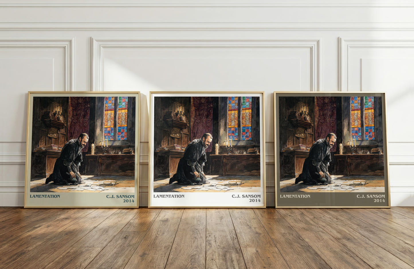 Lamentation literary print framed by window – literary home decor