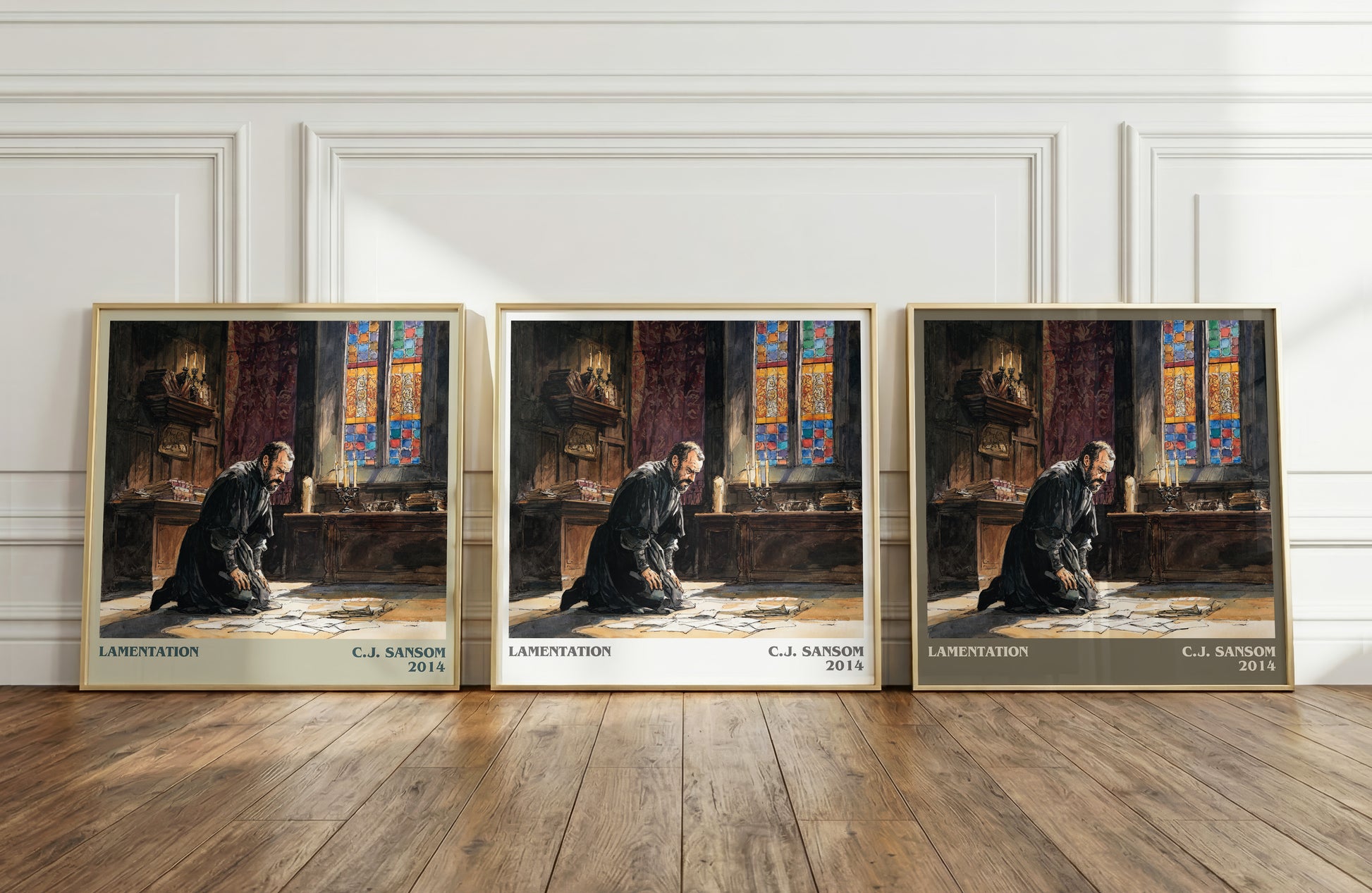 Lamentation literary print framed by window – literary home decor