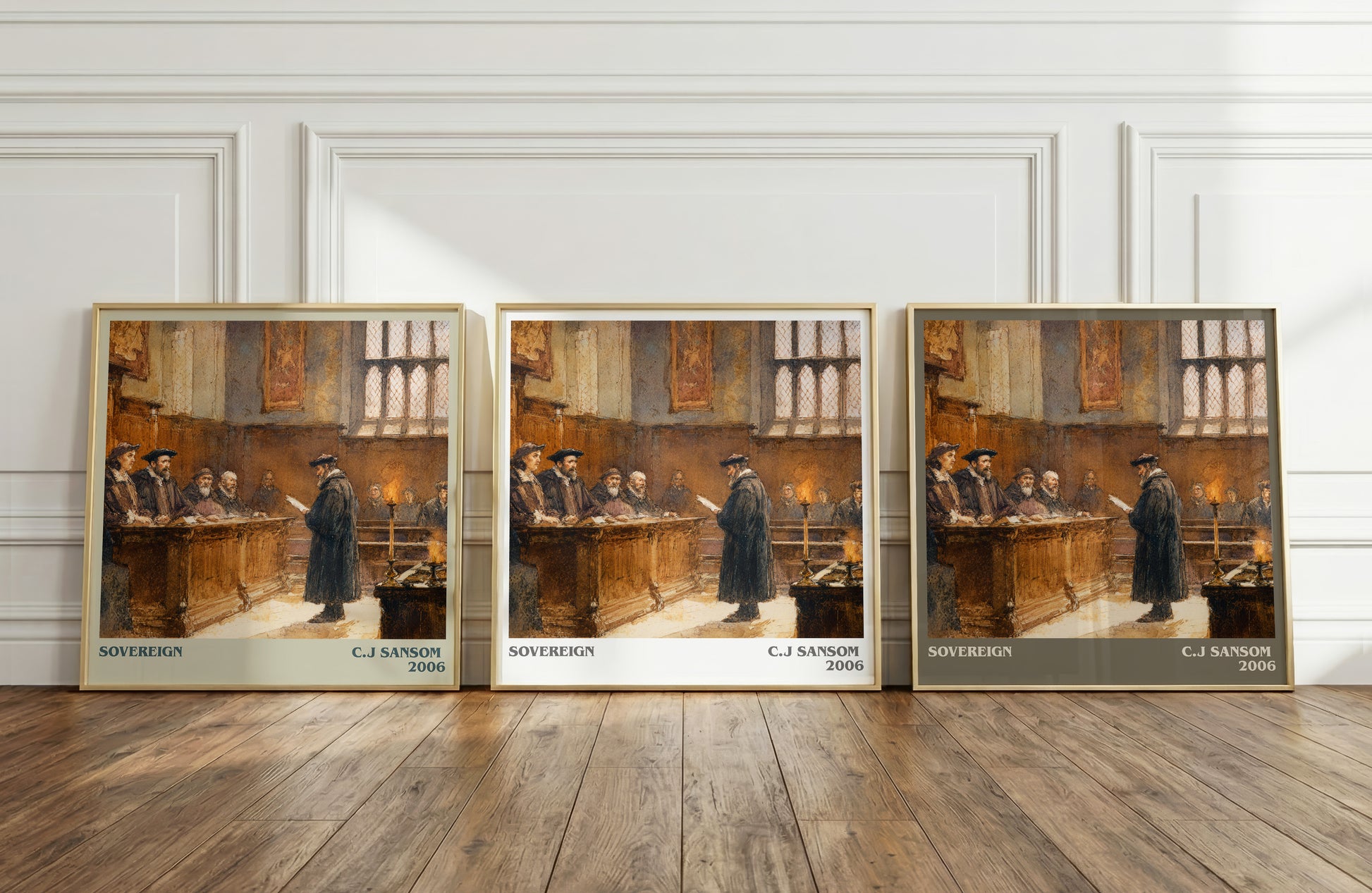 Sovereign literary print framed by window – literary home decor