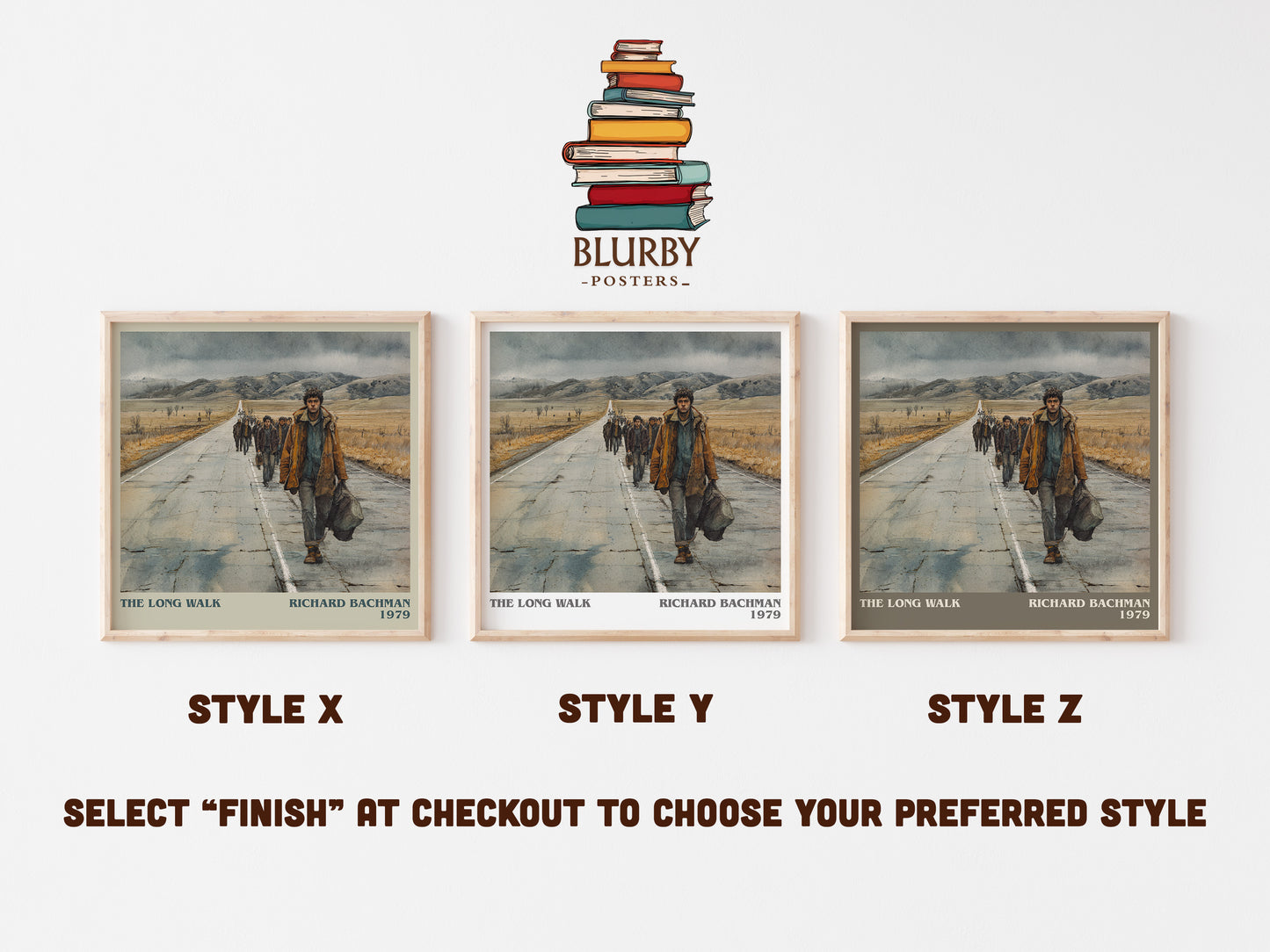 The Long Walk literary art print colour and style options – Richard Bachman book art