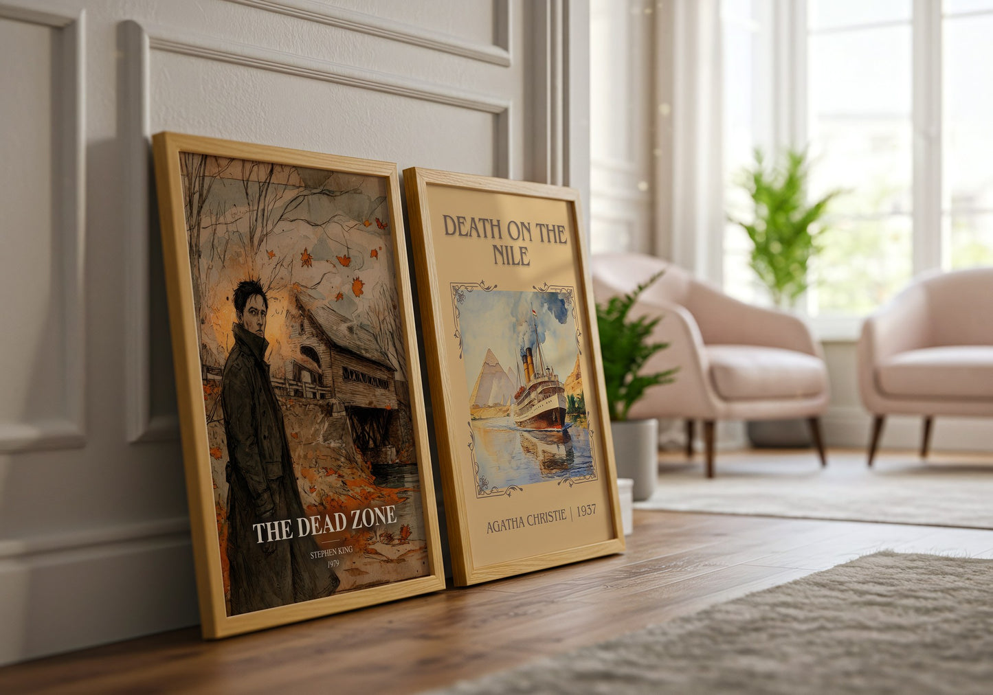 The Dead Zone watercolour print framed by window – literary home decor
