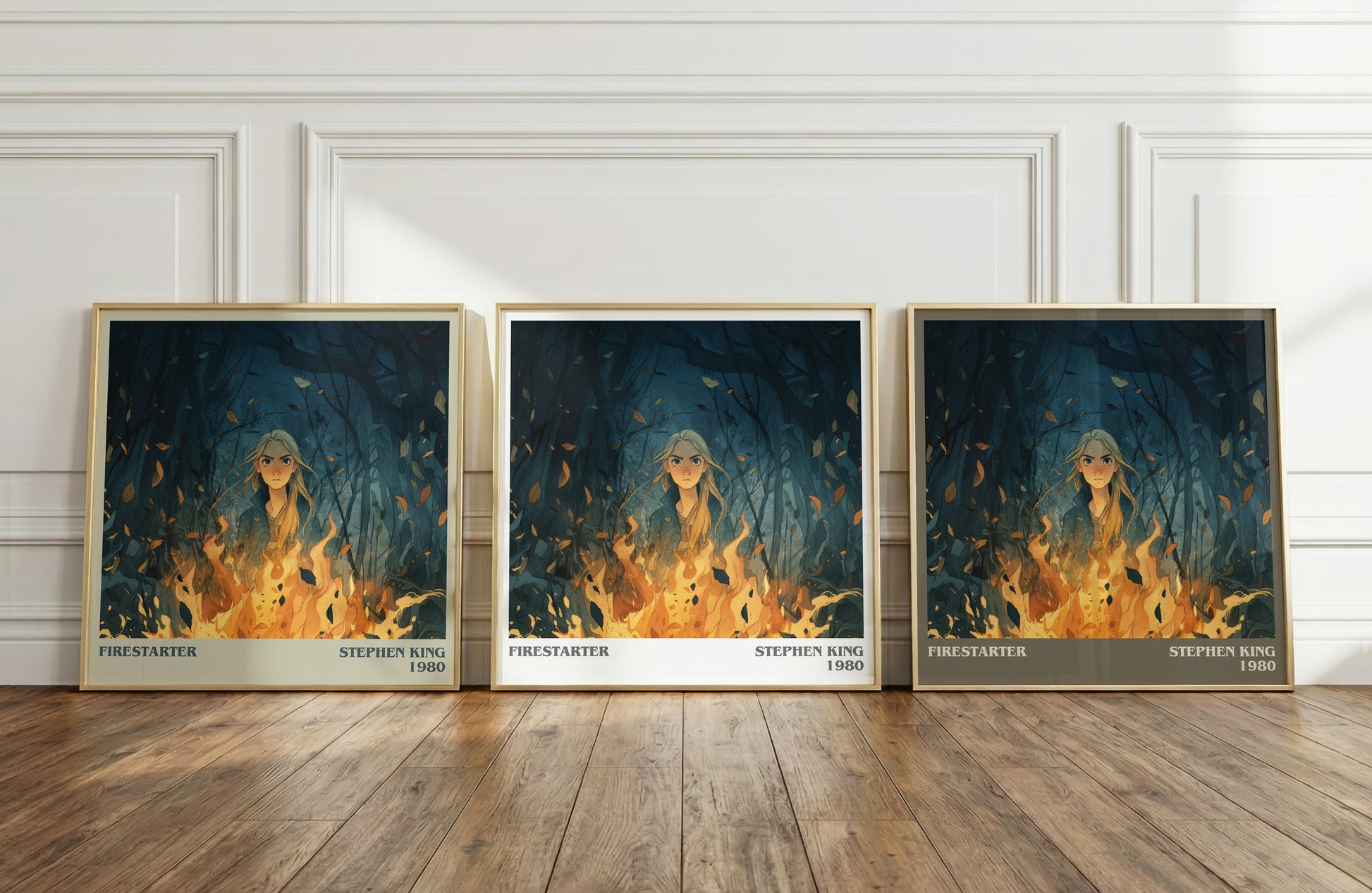 Firestarter literary print framed by window – literary home decor