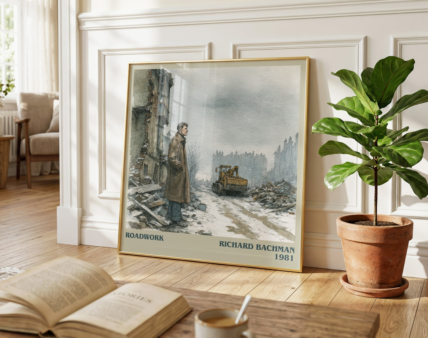Roadwork literary poster paired in gallery wall – literary art prints
