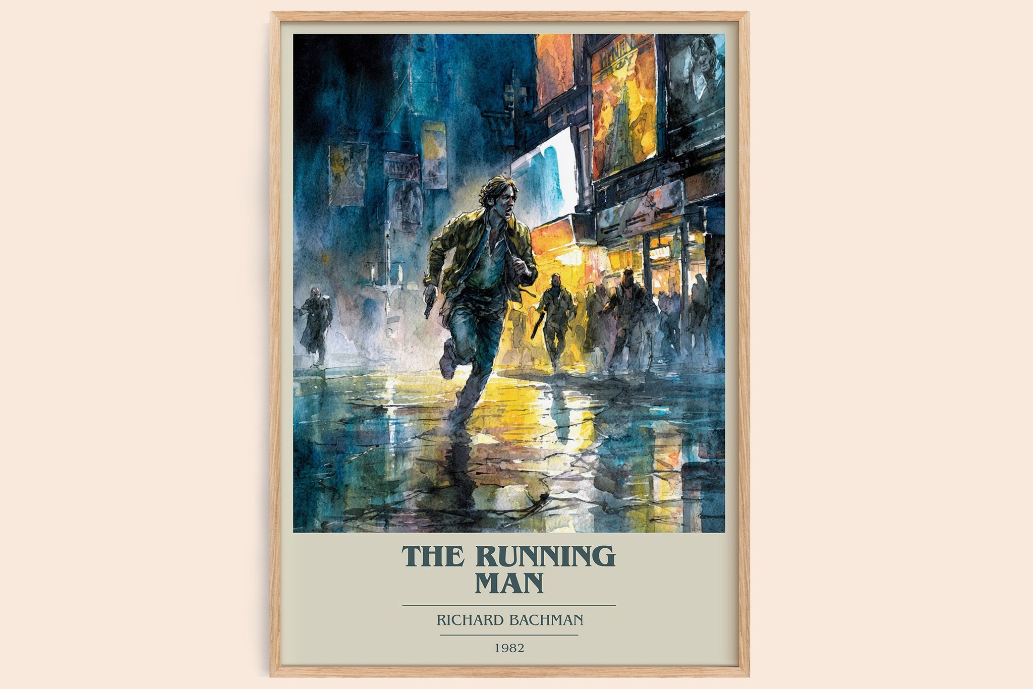 The Running Man Book Cover Poster by Richard Bachman
