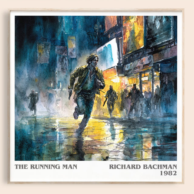 The Running Man Literary Art Print by Richard Bachman