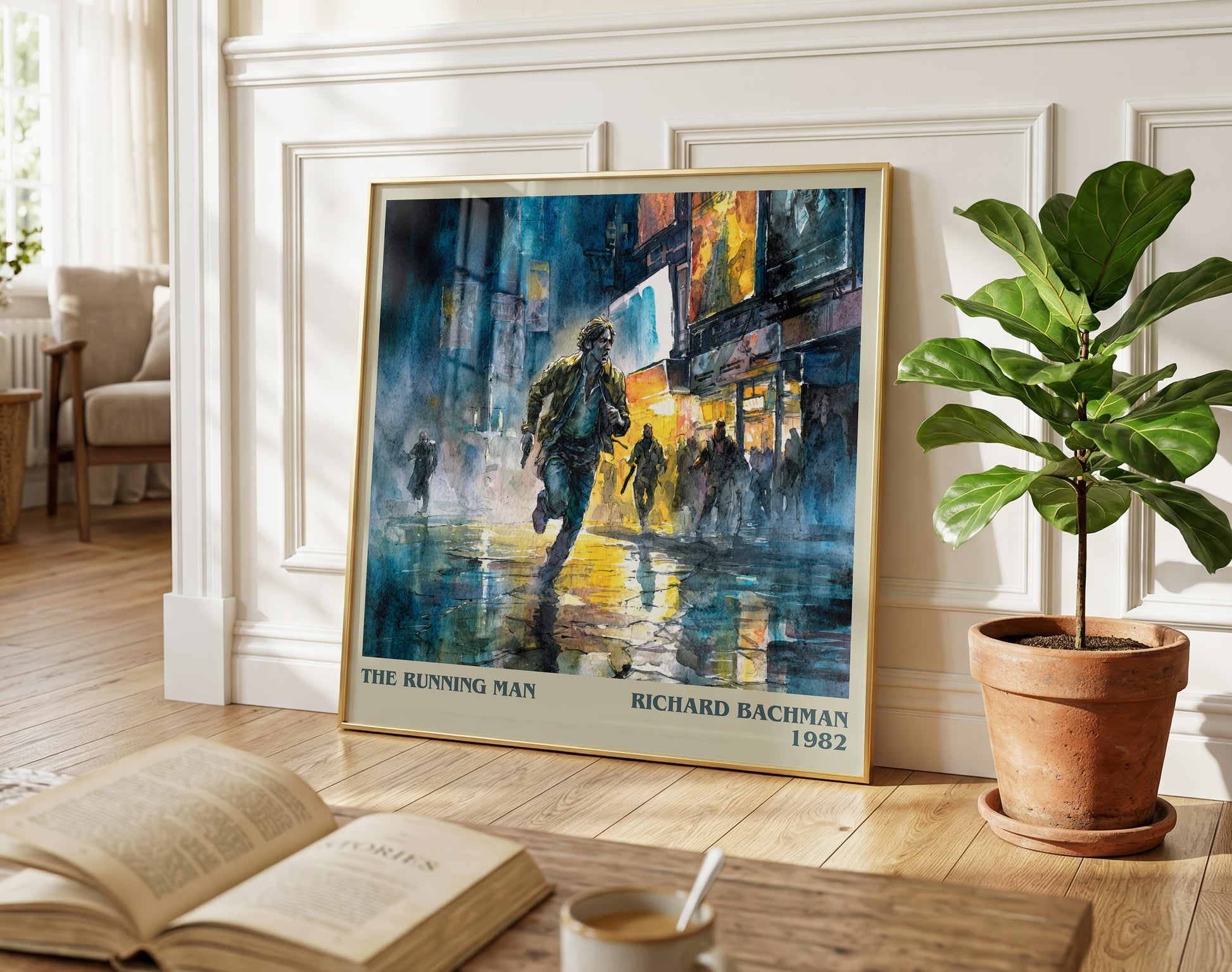 The Running Man literary poster paired in gallery wall – literary art prints