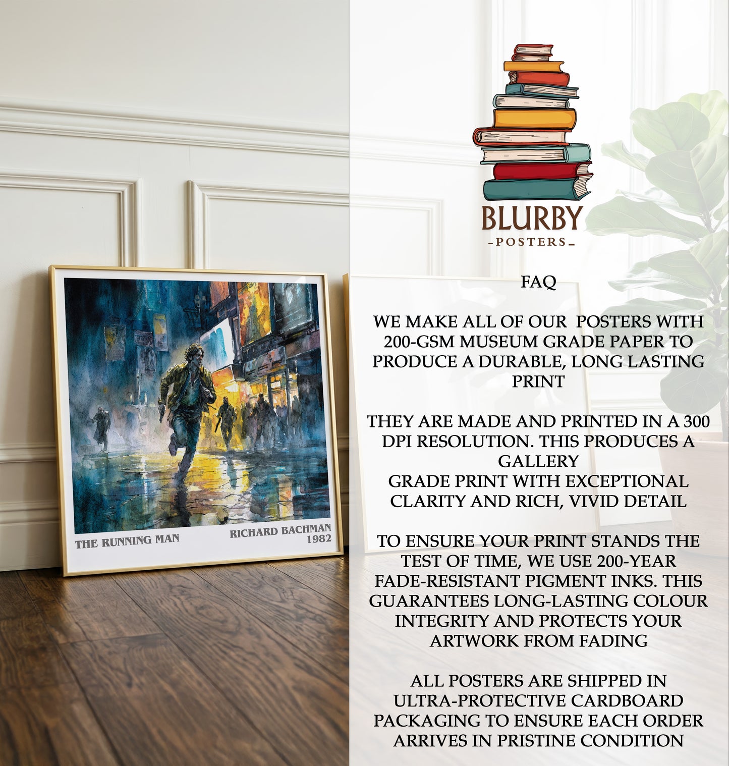 The Running Man Literary Art Print by Richard Bachman