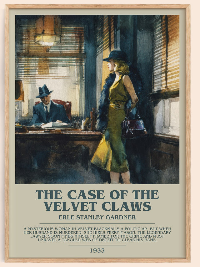The Case of the Velvet Claws Bookish Wall Art by Erle Stanley Gardner