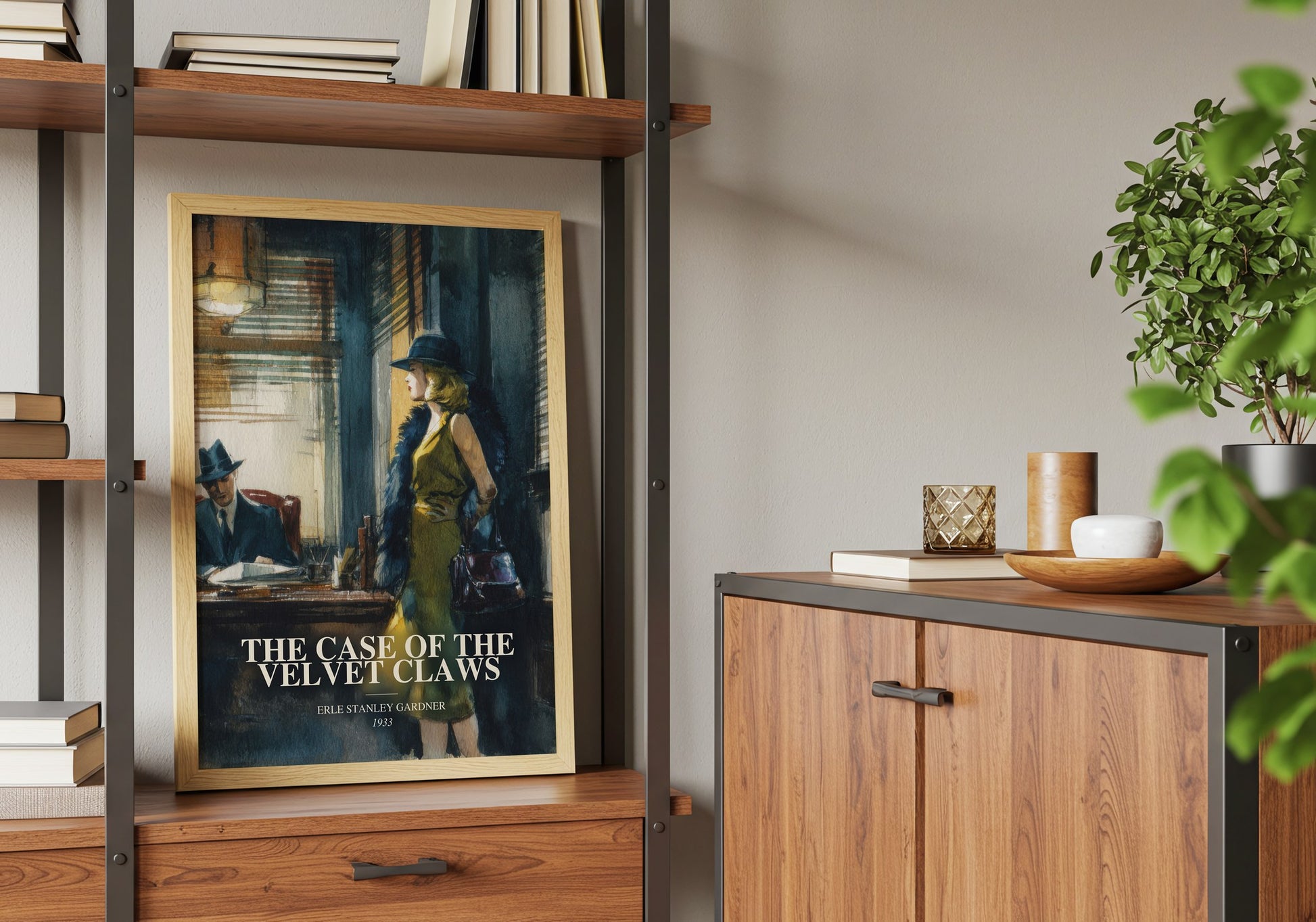 The Case Of The Velvet Claws book watercolour illustration paper finish options – matte satin gloss