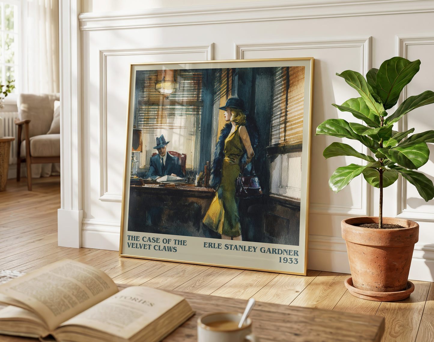The Case of the Velvet Claws literary poster paired in gallery wall – literary art prints
