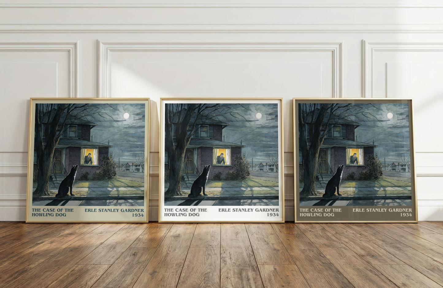 The Case of the Howling Dog literary print framed by window – literary home decor