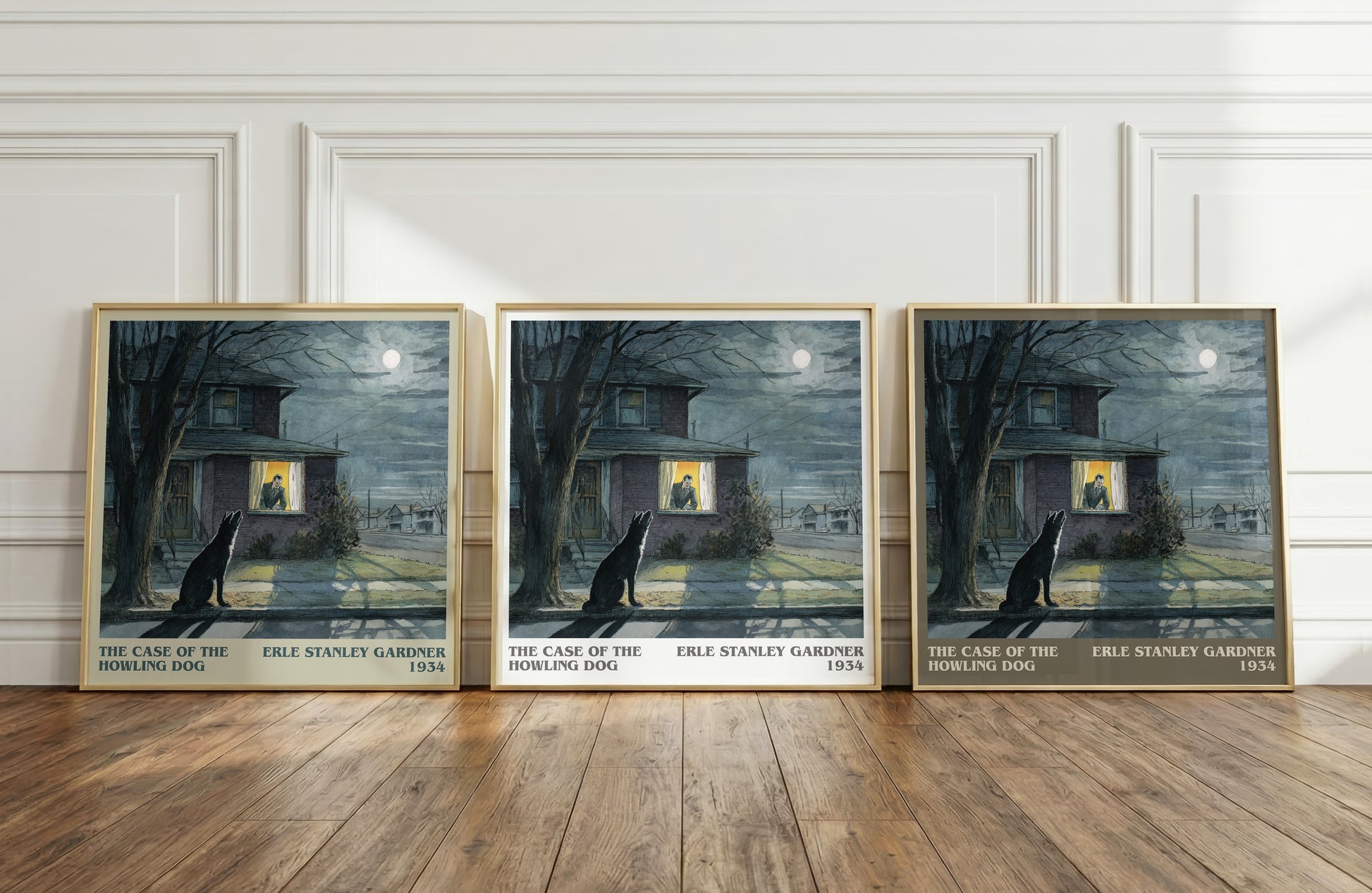 The Case of the Howling Dog literary print framed by window – literary home decor