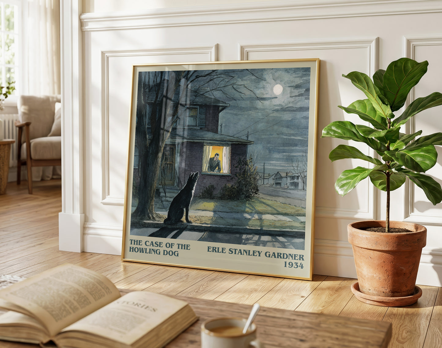 The Case of the Howling Dog literary poster paired in gallery wall – literary art prints
