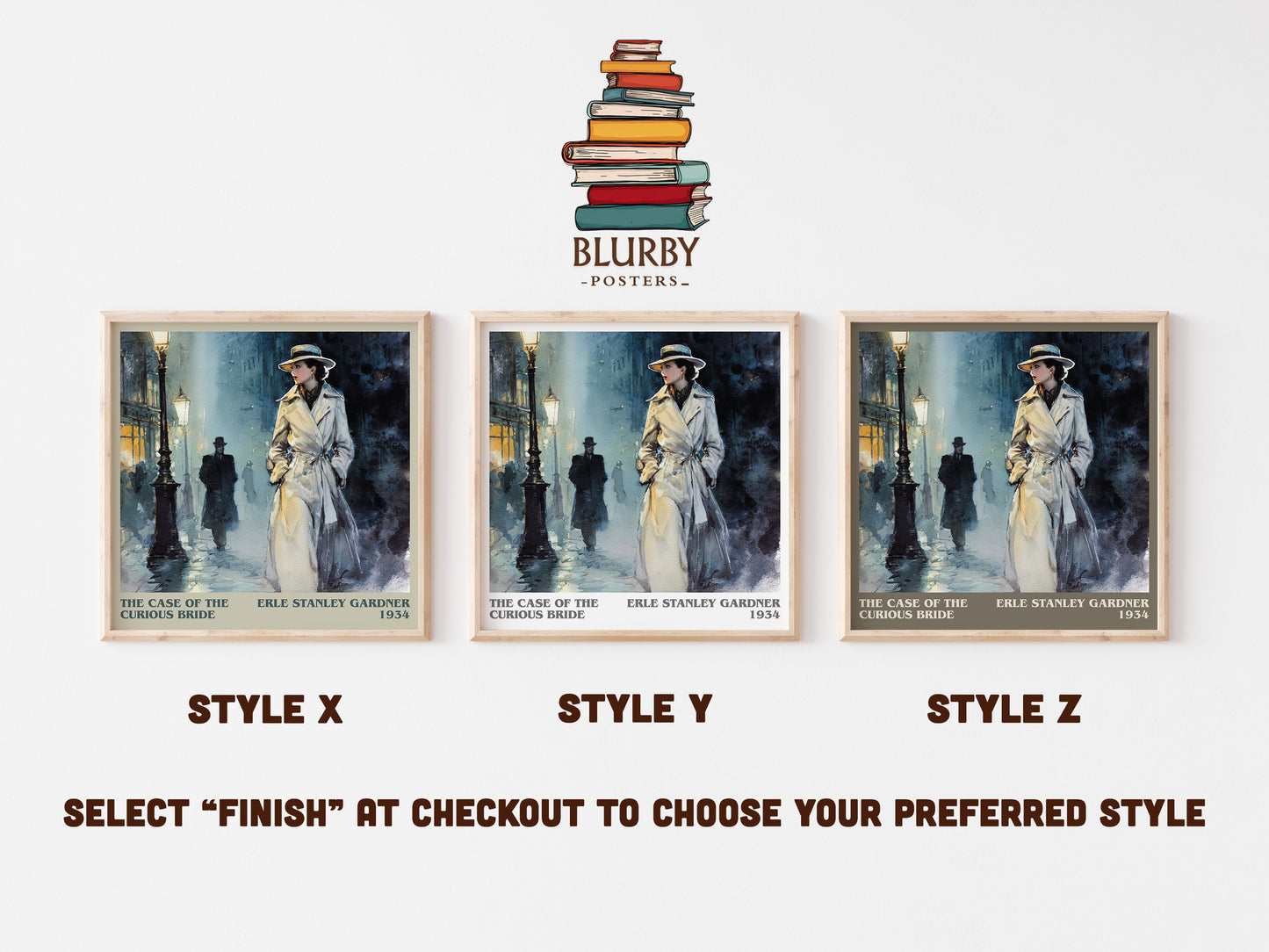 The Case of the Curious Bride literary art print colour and style options – Erle Stanley Gardner book art