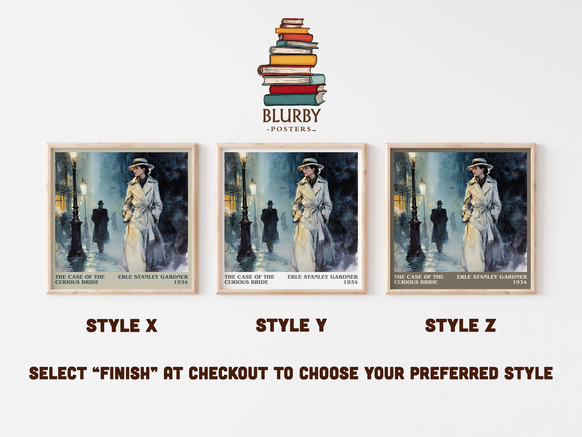 The Case of the Curious Bride literary art print colour and style options – Erle Stanley Gardner book art