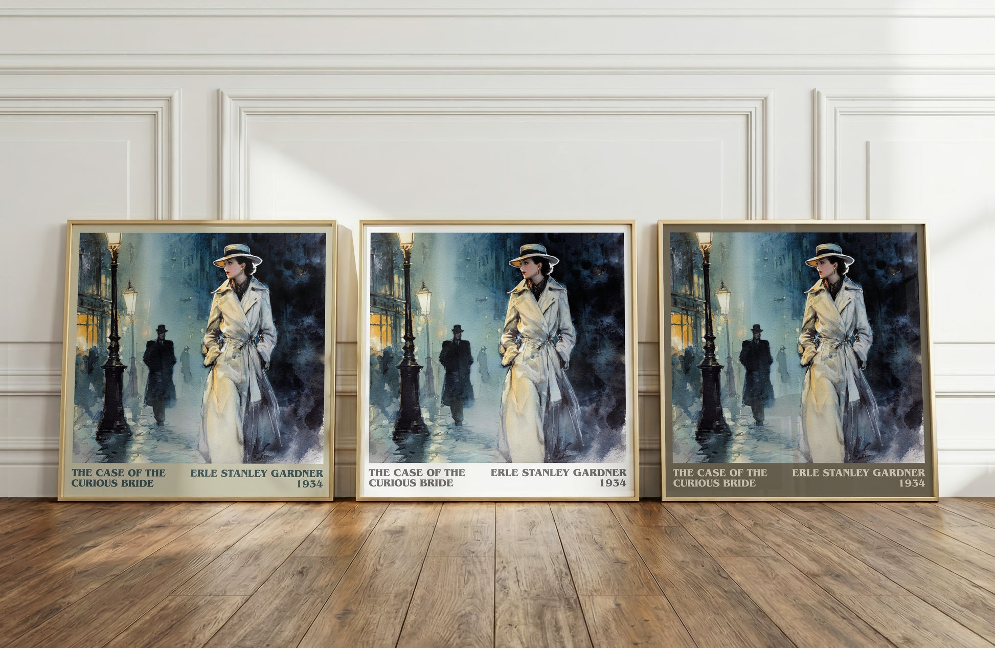 The Case of the Curious Bride literary print framed by window – literary home decor