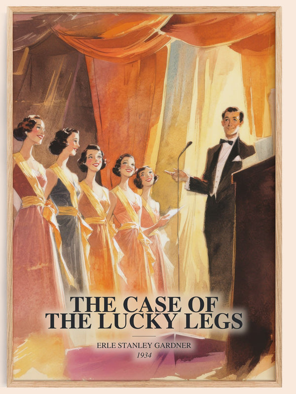 The Case Of The Lucky Legs watercolour book poster by Erle Stanley Gardner – framed literary art print
