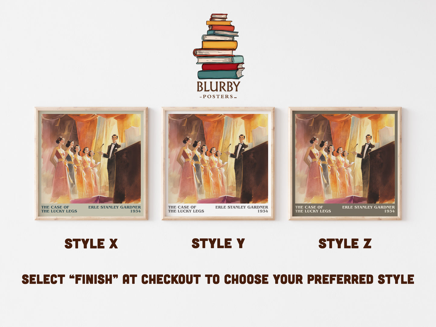 The Case of the Lucky Legs literary art print colour and style options – Erle Stanley Gardner book art