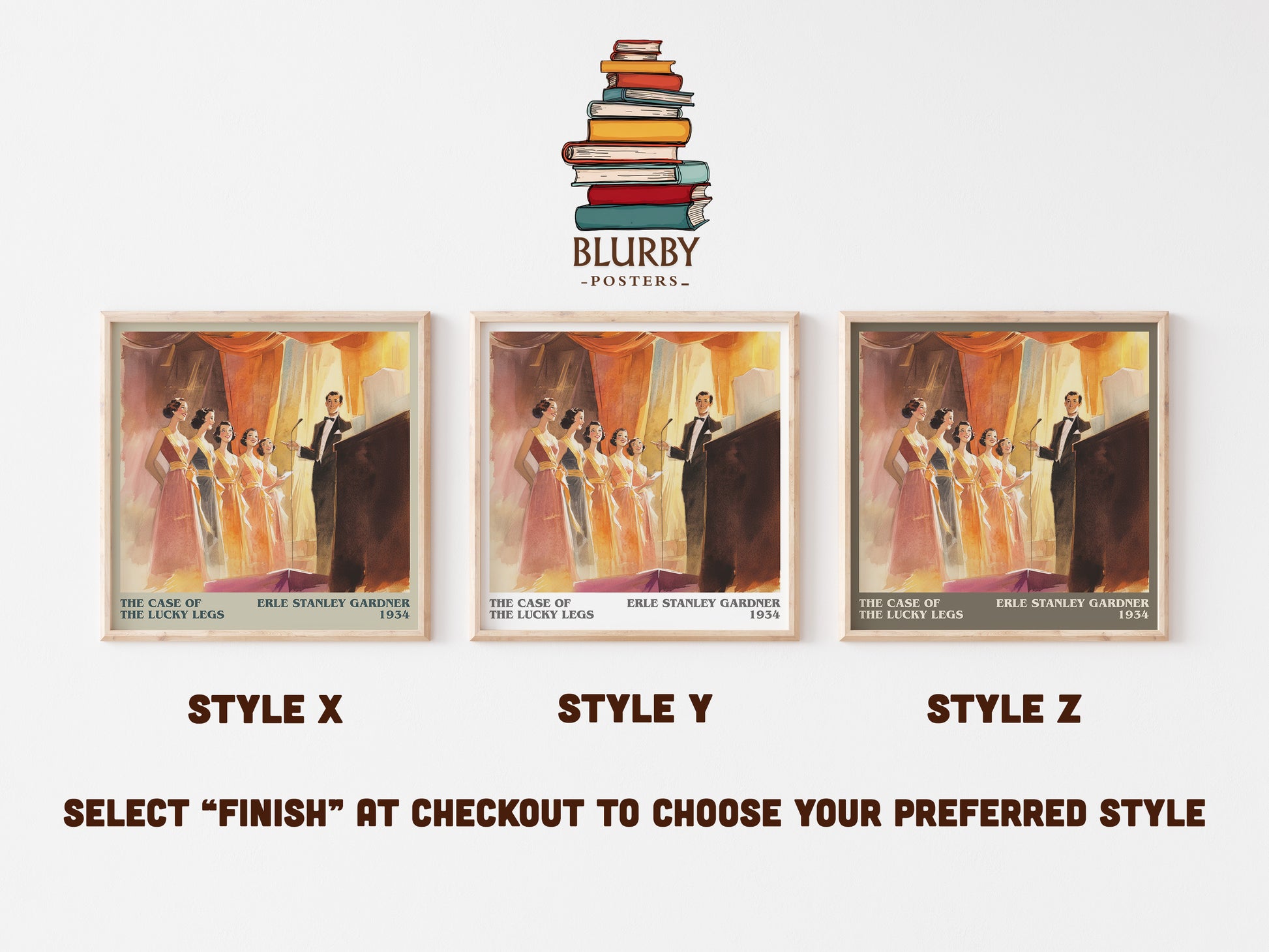 The Case of the Lucky Legs literary art print colour and style options – Erle Stanley Gardner book art