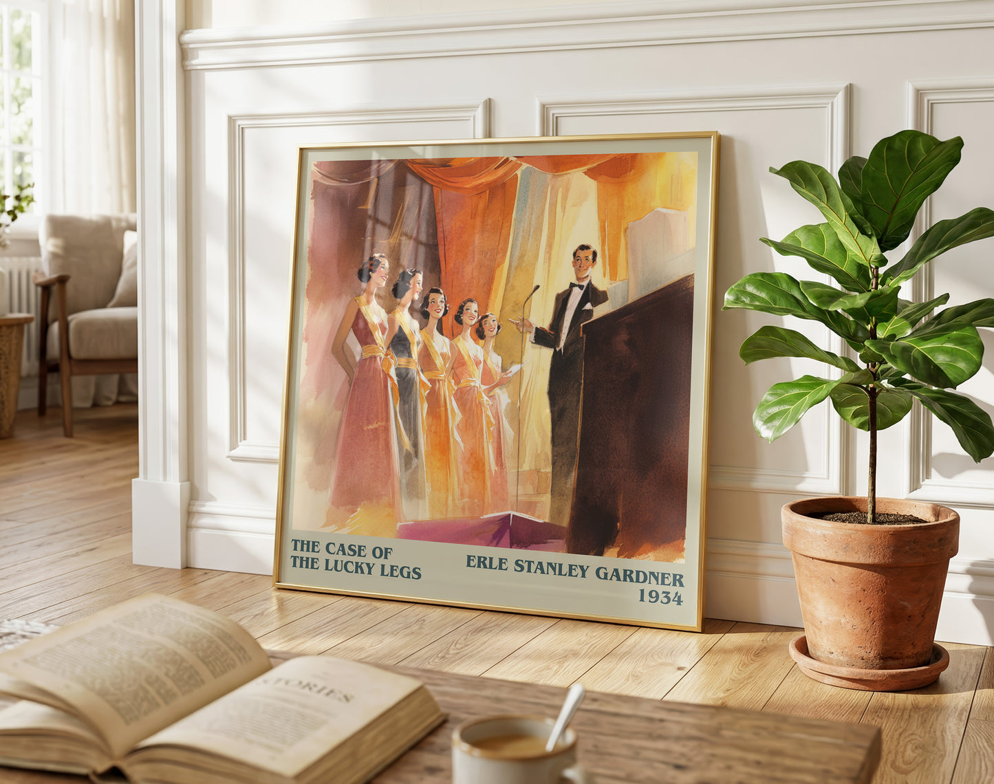 The Case of the Lucky Legs literary poster paired in gallery wall – literary art prints