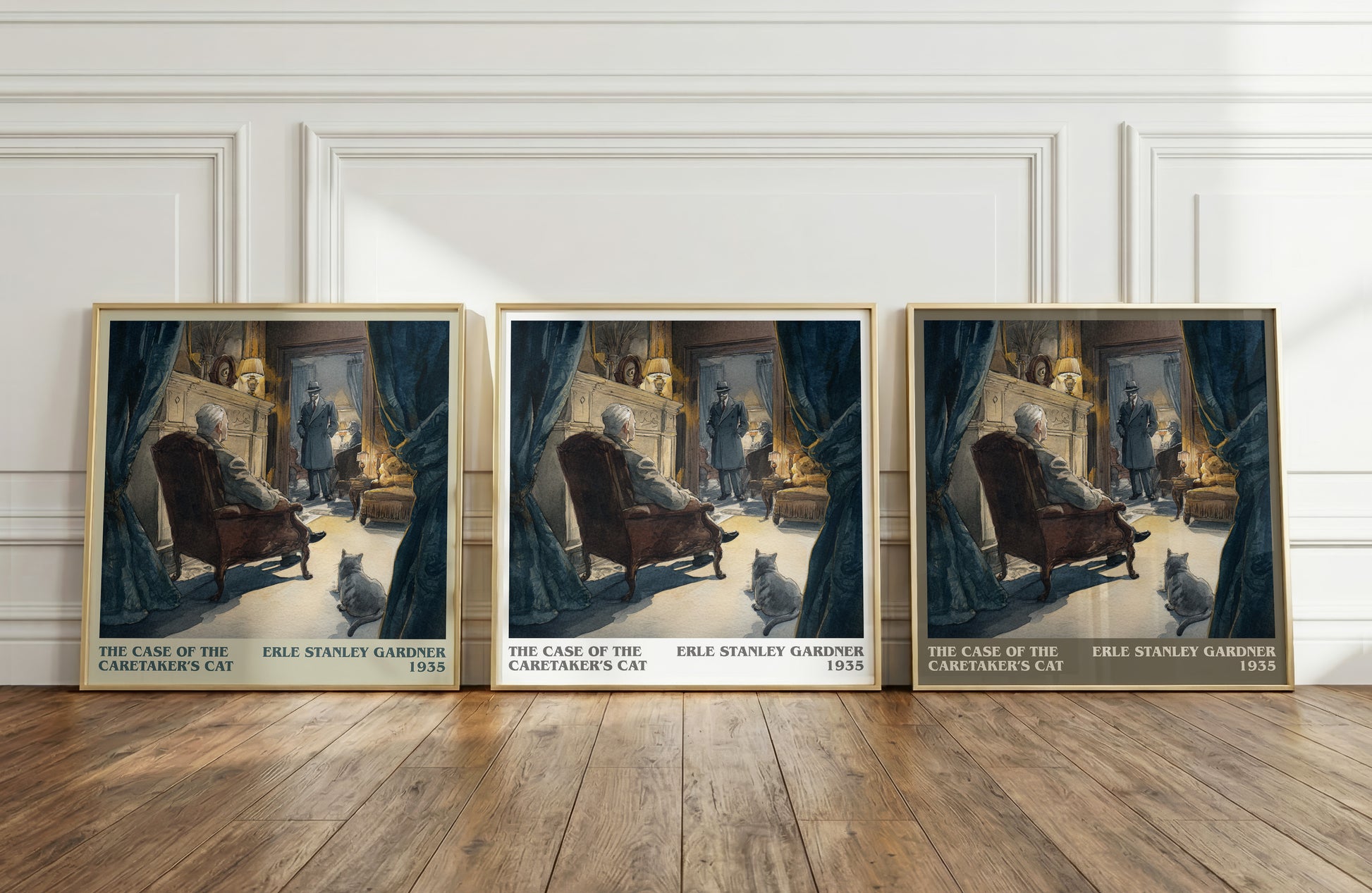 The Case of the Caretaker's Cat literary print framed by window – literary home decor