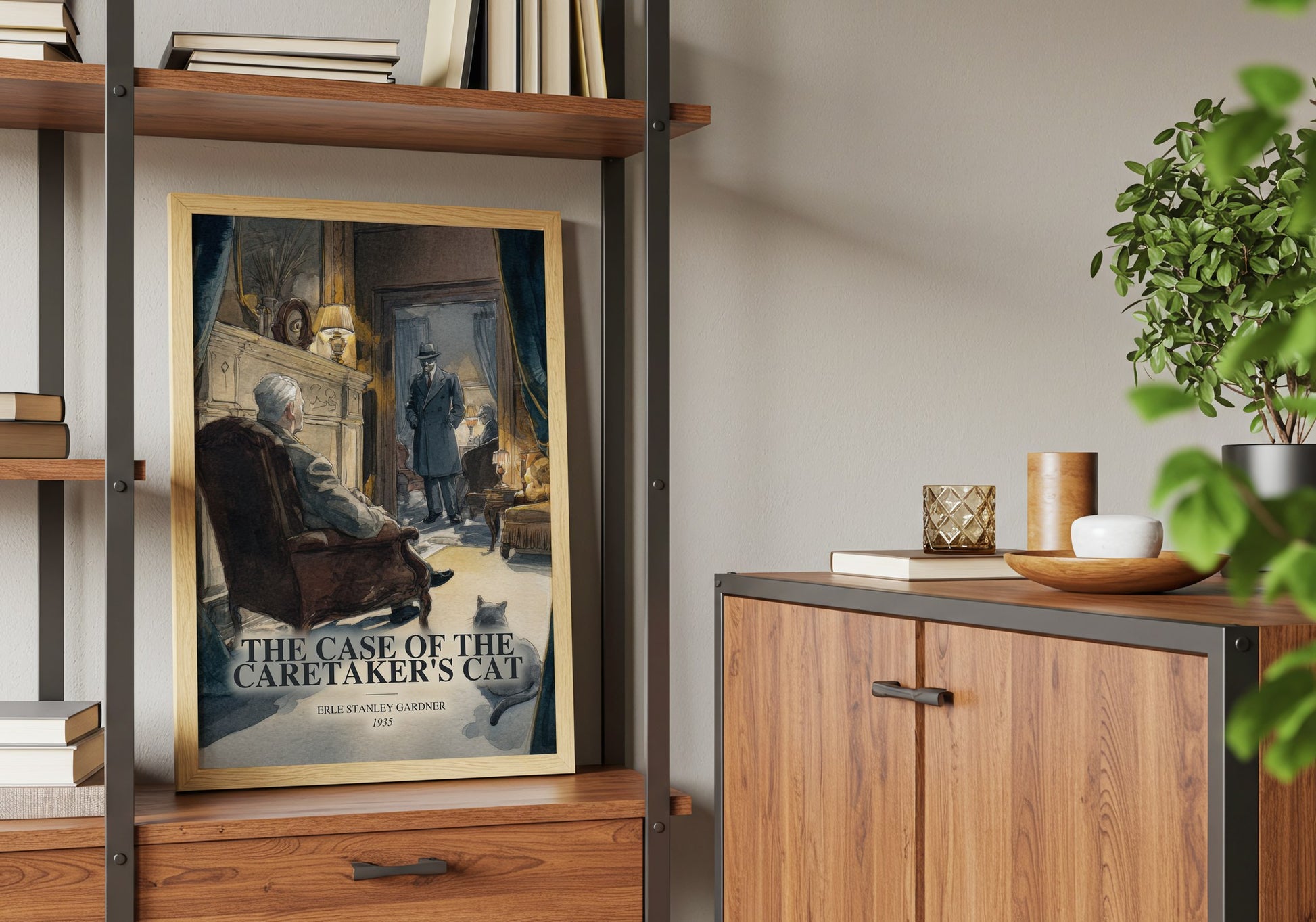 The Case Of The Caretaker'S Cat book watercolour illustration paper finish options – matte satin gloss