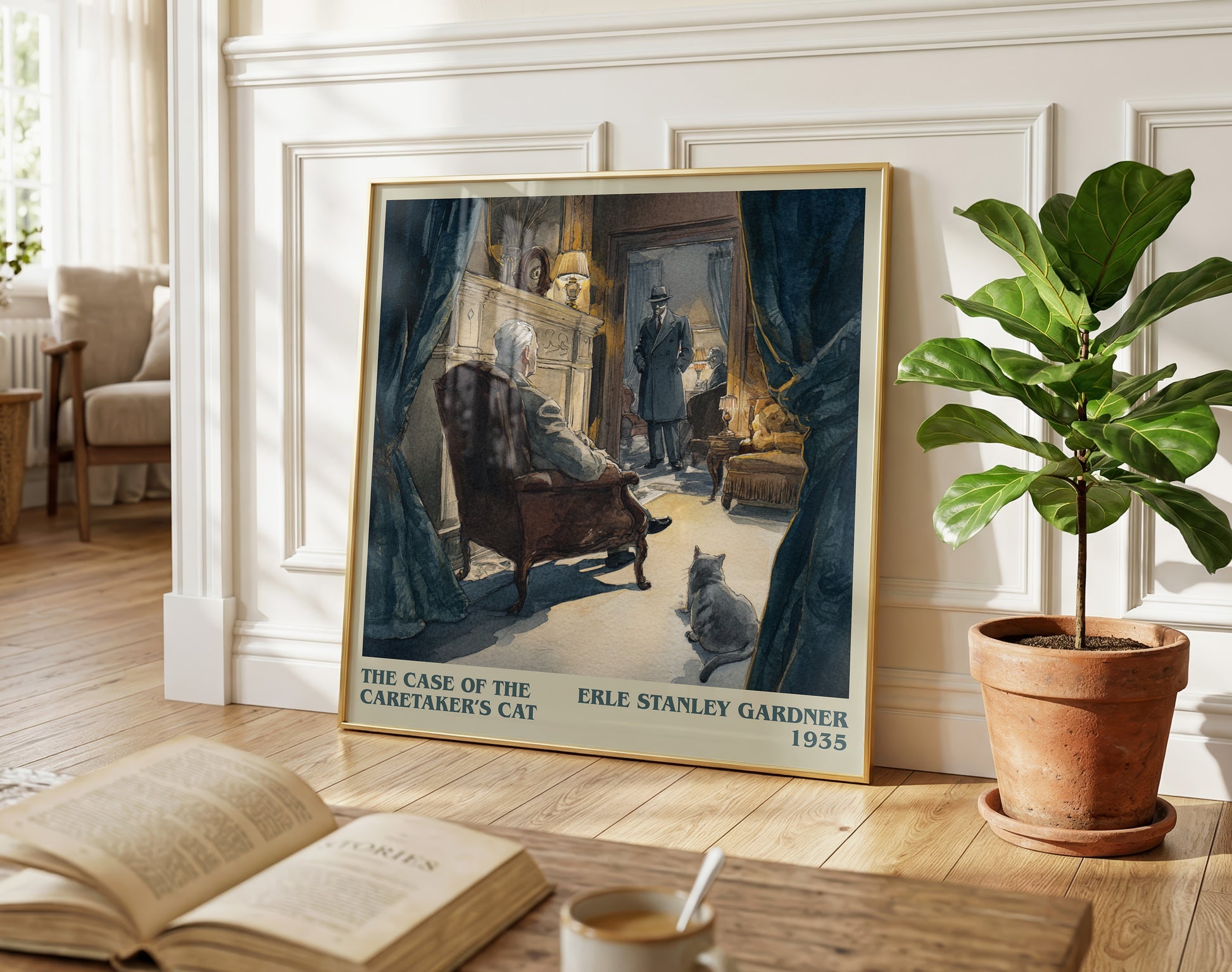 The Case of the Caretaker's Cat literary poster paired in gallery wall – literary art prints