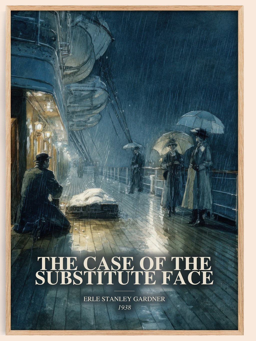 The Case Of The Substitute Face watercolour book poster by Erle Stanley Gardner – framed literary art print