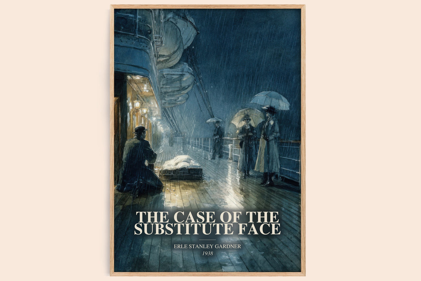 The Case Of The Substitute Face watercolour book poster by Erle Stanley Gardner – framed literary art print