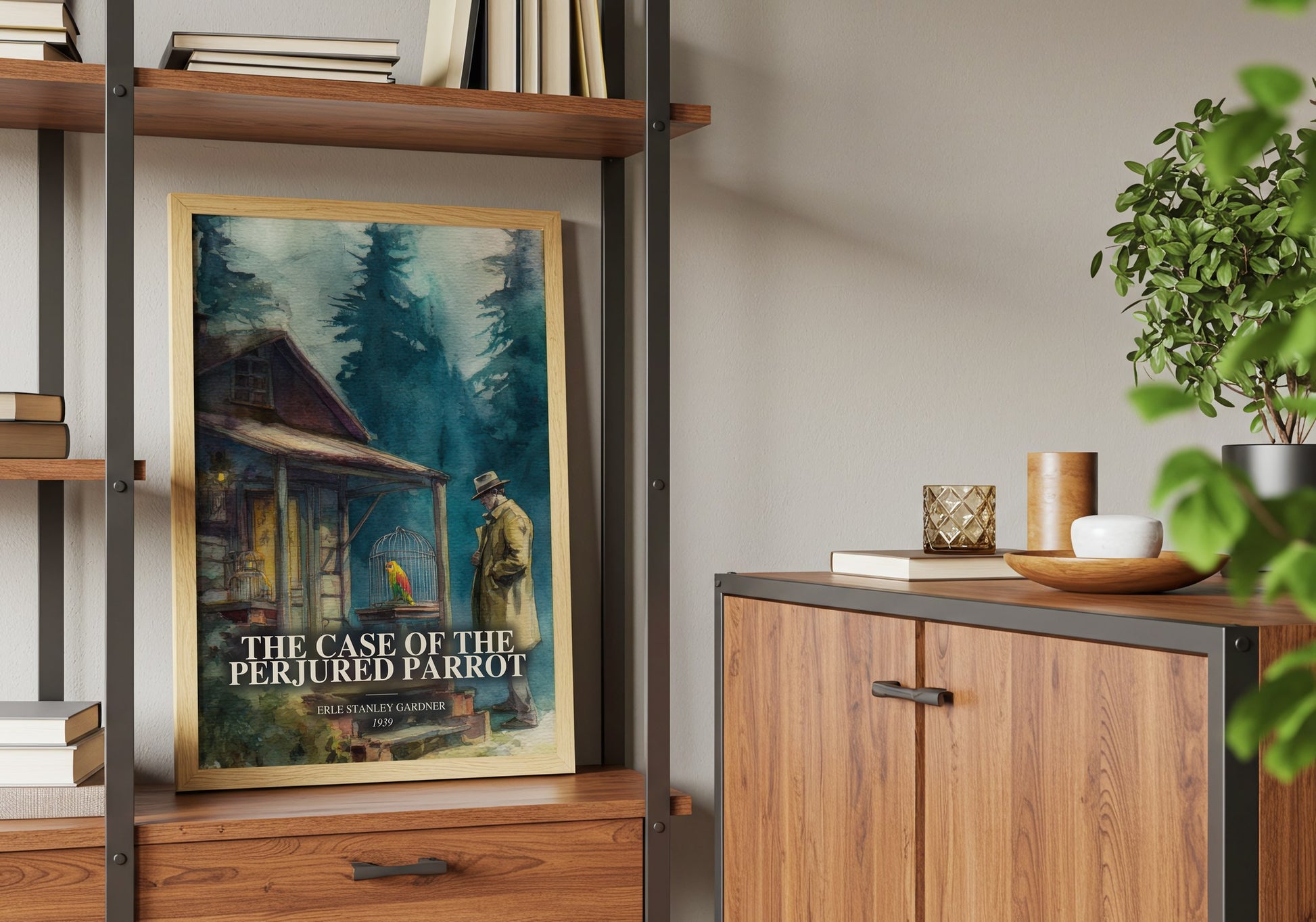 The Case Of The Perjured Parrot book watercolour illustration paper finish options – matte satin gloss
