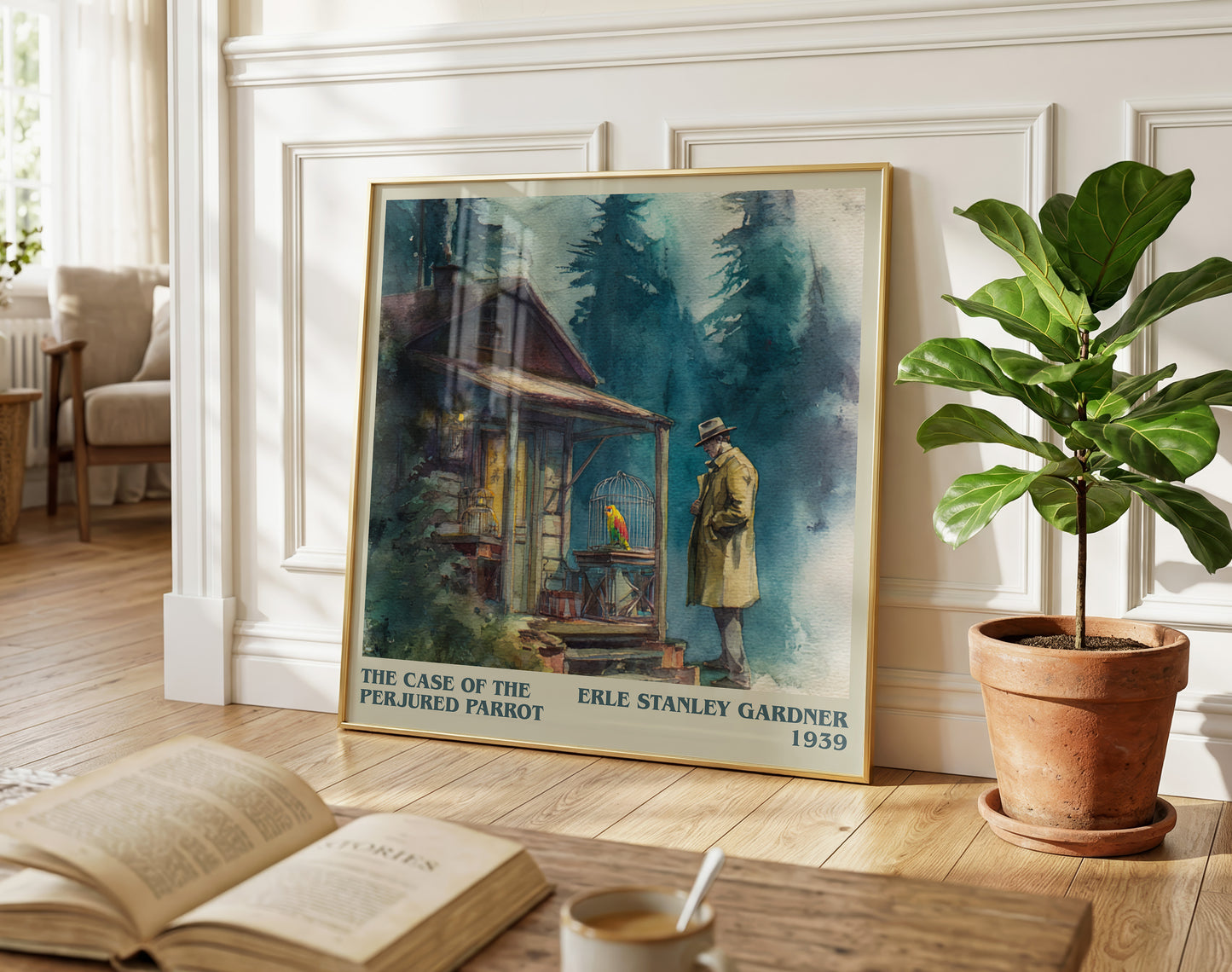 The Case Of The Perjured Parrot literary poster paired in gallery wall – literary art prints
