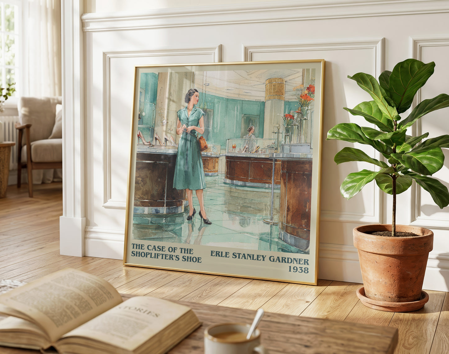 The Case of the Shoplifter's Shoe literary poster paired in gallery wall – literary art prints