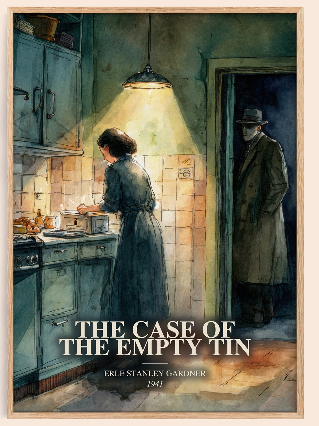 The Case Of The Empty Tin watercolour book poster by Erle Stanley Gardner – framed literary art print