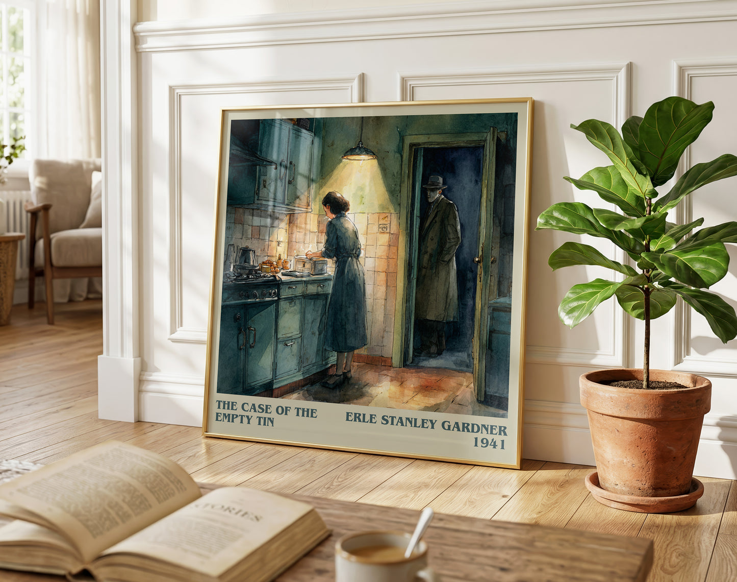 The Case of the Empty Tin literary poster paired in gallery wall – literary art prints
