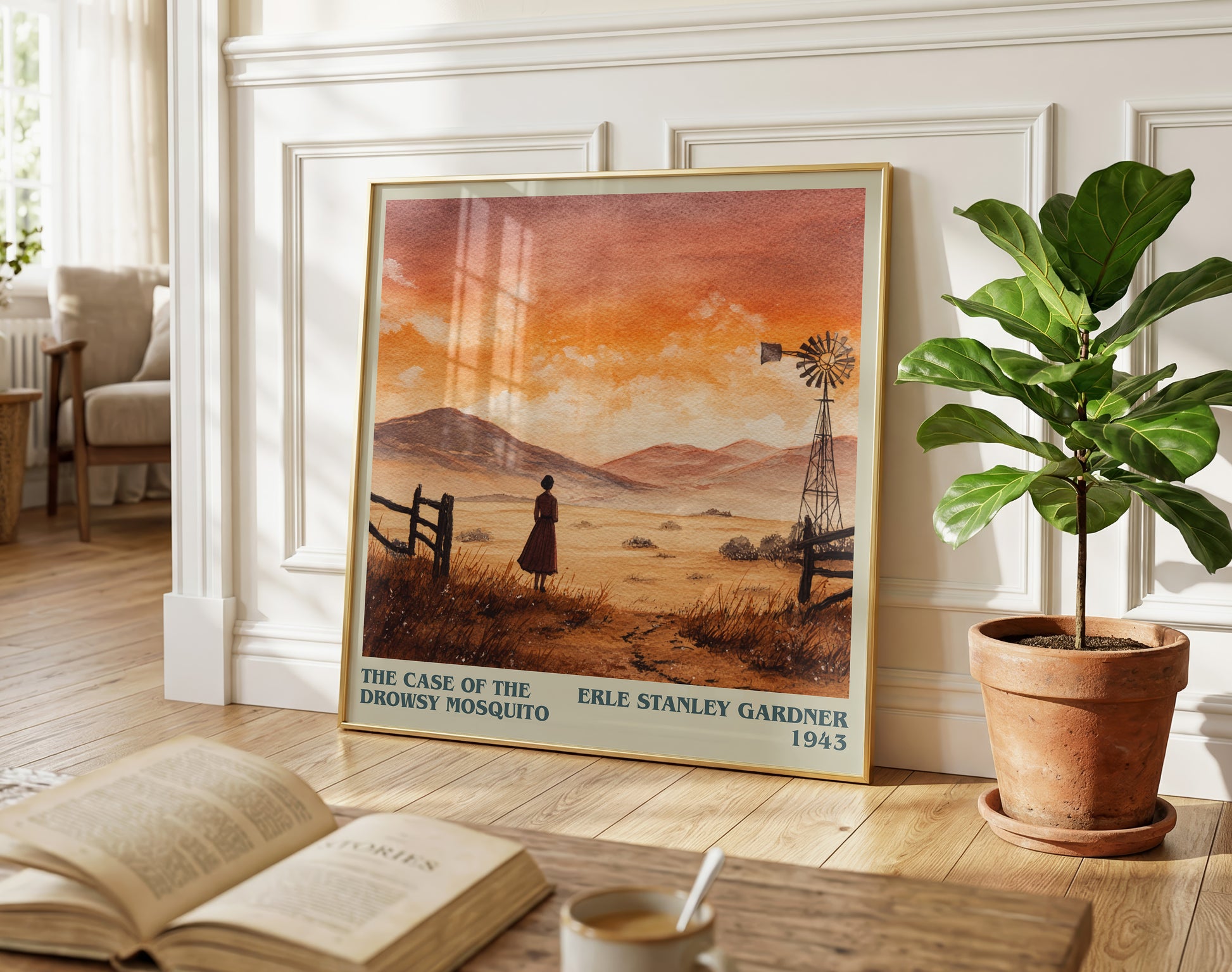 The Case of the Drowsy Mosquito literary poster paired in gallery wall – literary art prints