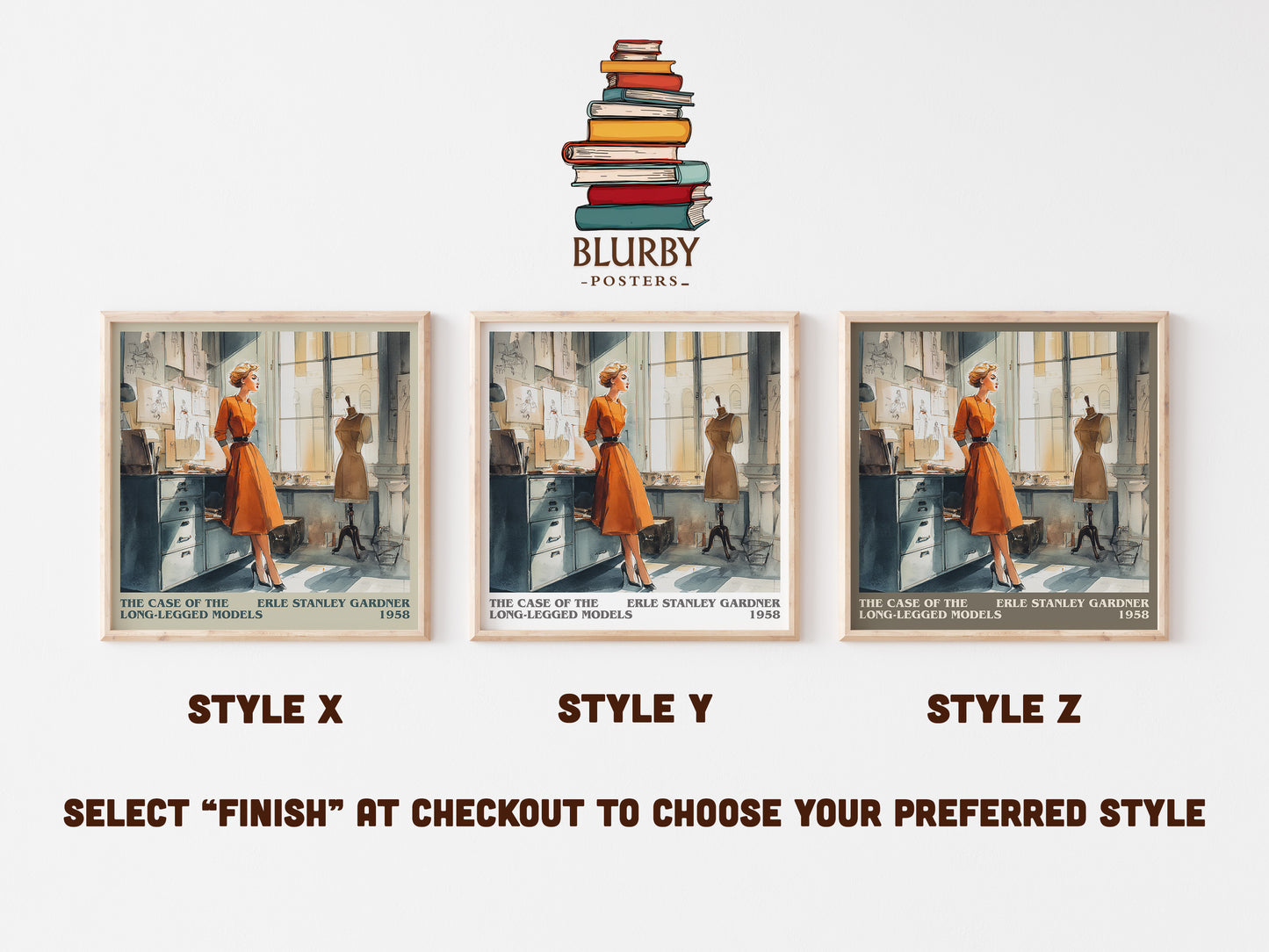 The Case of the Long-legged Models literary art print colour and style options – Erle Stanley Gardner book art