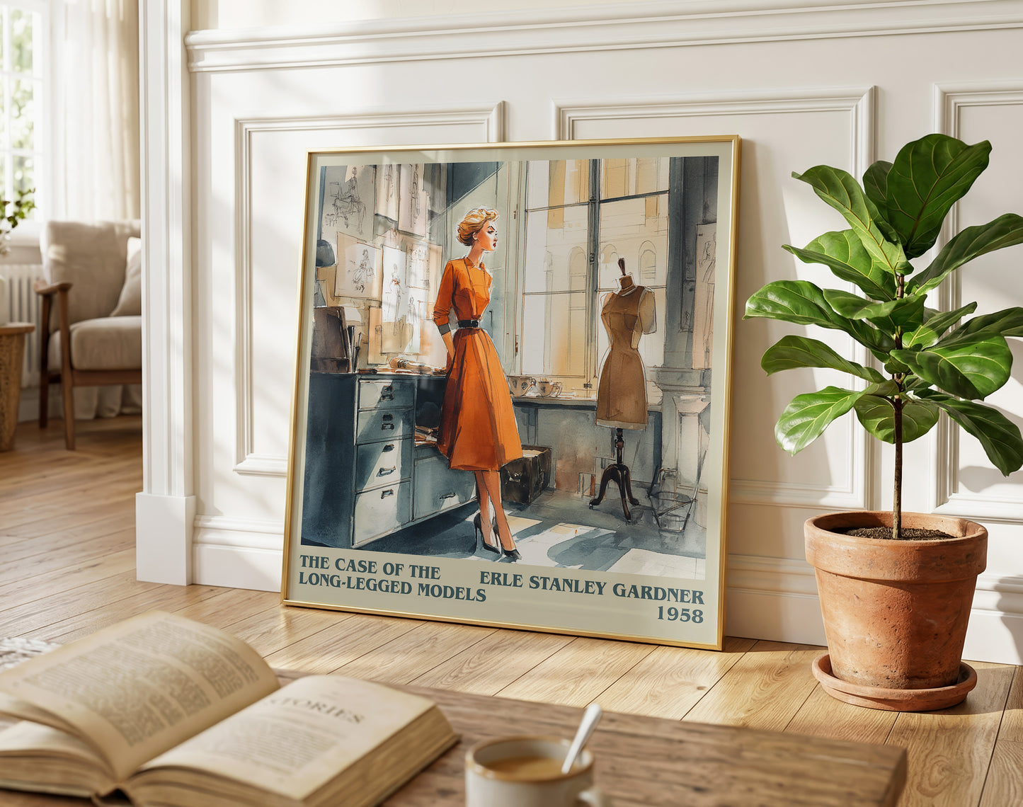 The Case of the Long-legged Models literary poster paired in gallery wall – literary art prints