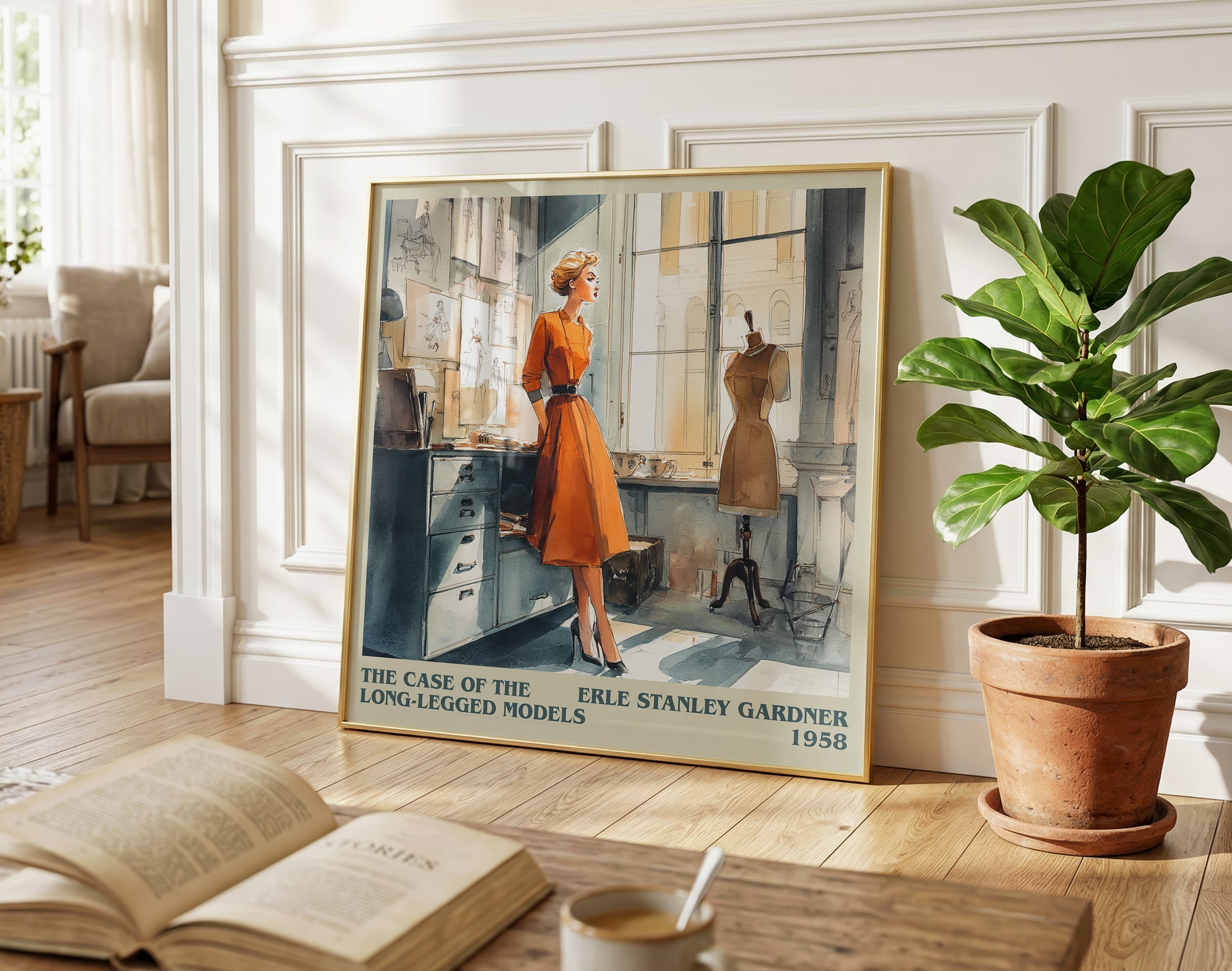 The Case of the Long-legged Models literary poster paired in gallery wall – literary art prints